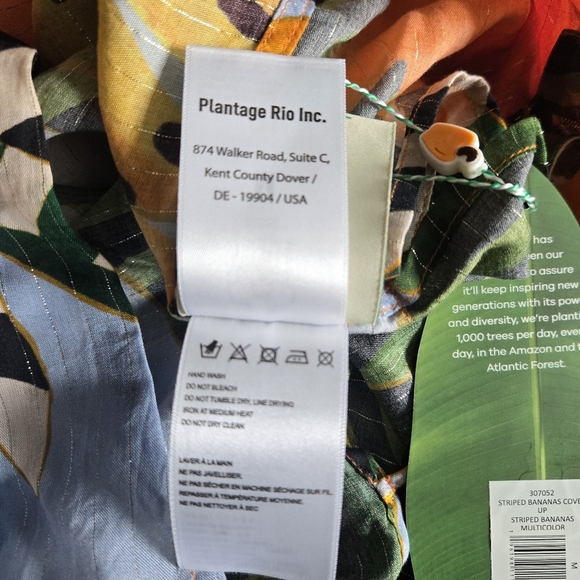 New Farm Rio Striped Bananas Swim Beach Pool Cover-Up Dress Medium NWT - Picture 10 of 11